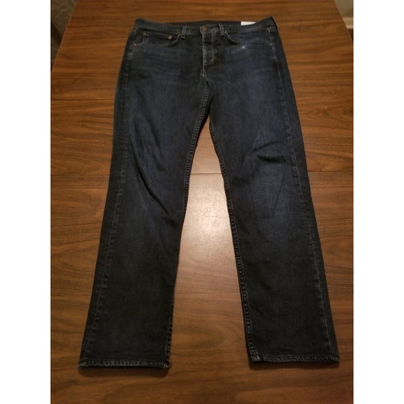 Rag & Bone Fit 2 Slim Jeans Men's Size 32 Indigo Blue Wash Stretch Denim (37×30)